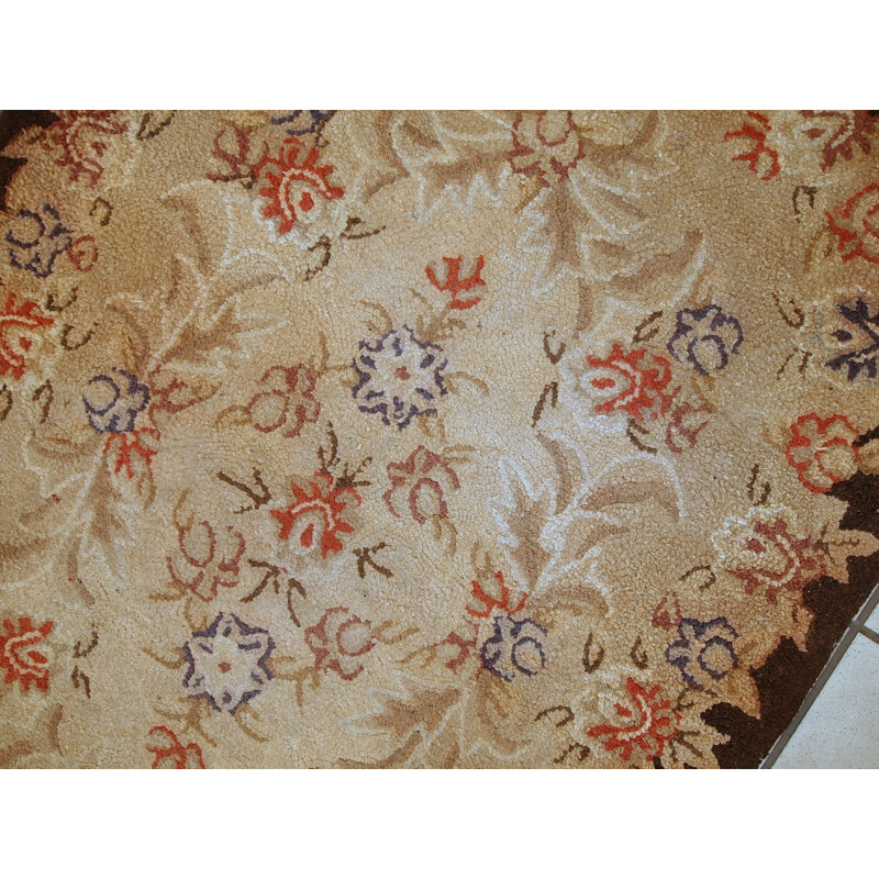 Vintage american handmade beige rug - 1930