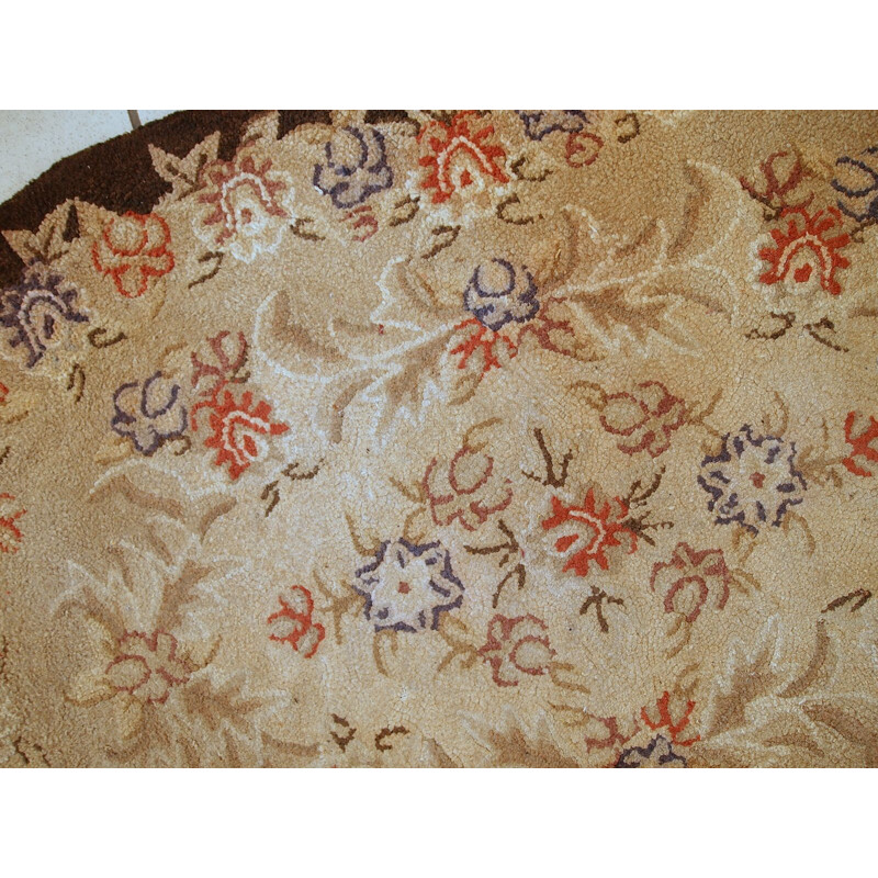Vintage american handmade beige rug - 1930
