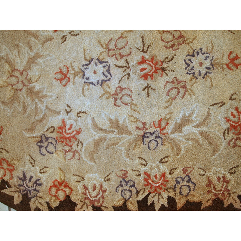 Vintage american handmade beige rug - 1930