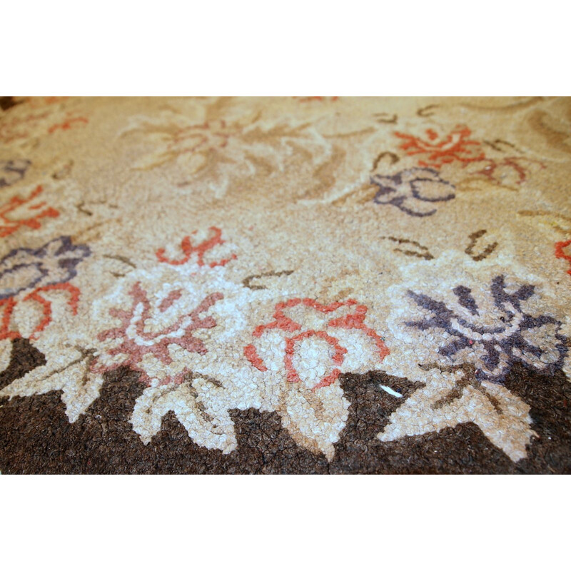 Vintage american handmade beige rug - 1930