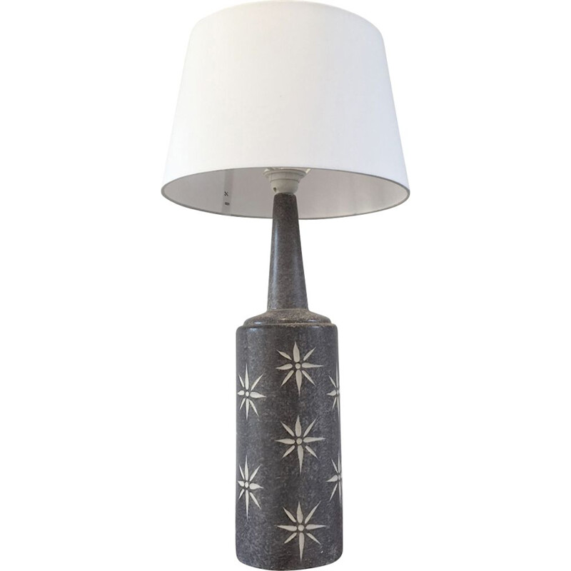 Vintage Danish grey table lamp in ceramic