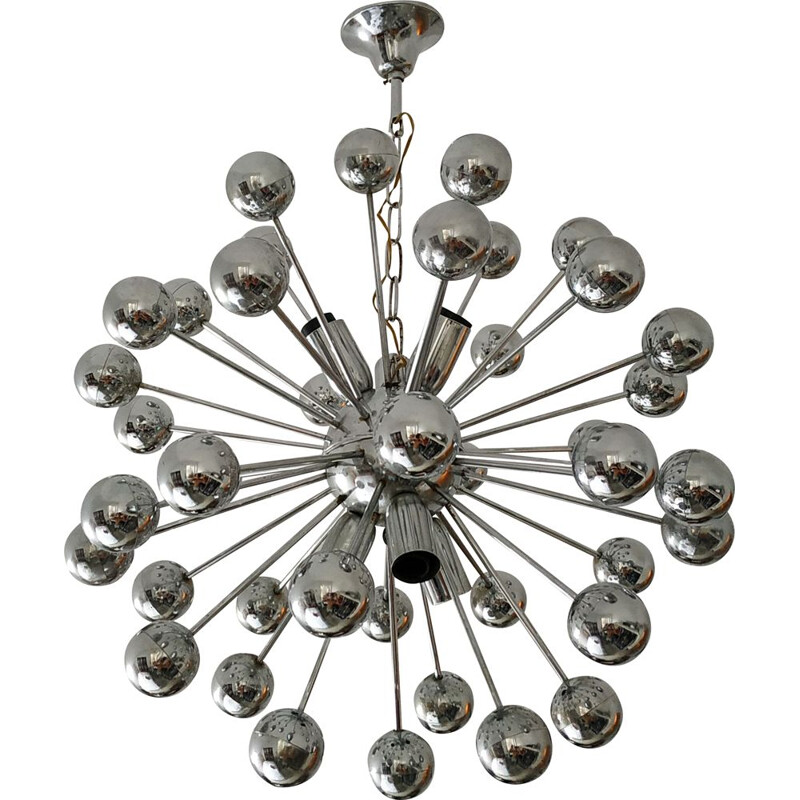 Vintage chandelier in metal Sputnik
