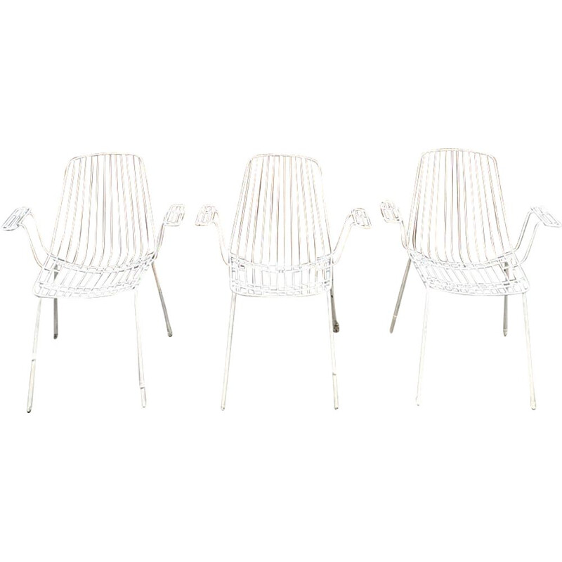 Set of 3 vintage wired chairs by Erlau Munich