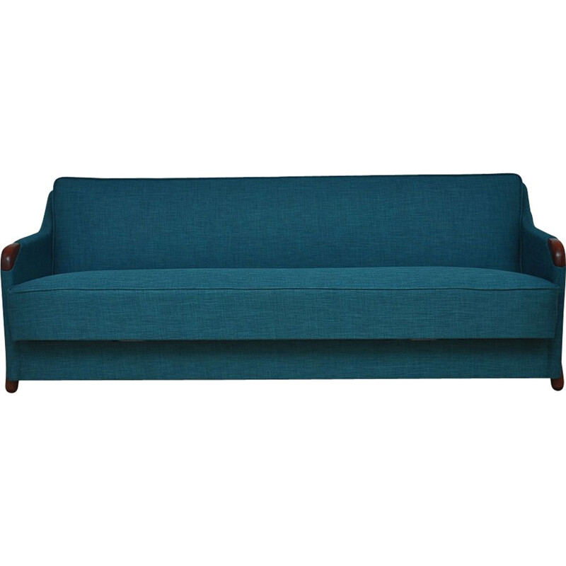 Vintage Danish blue 3-seater sofa