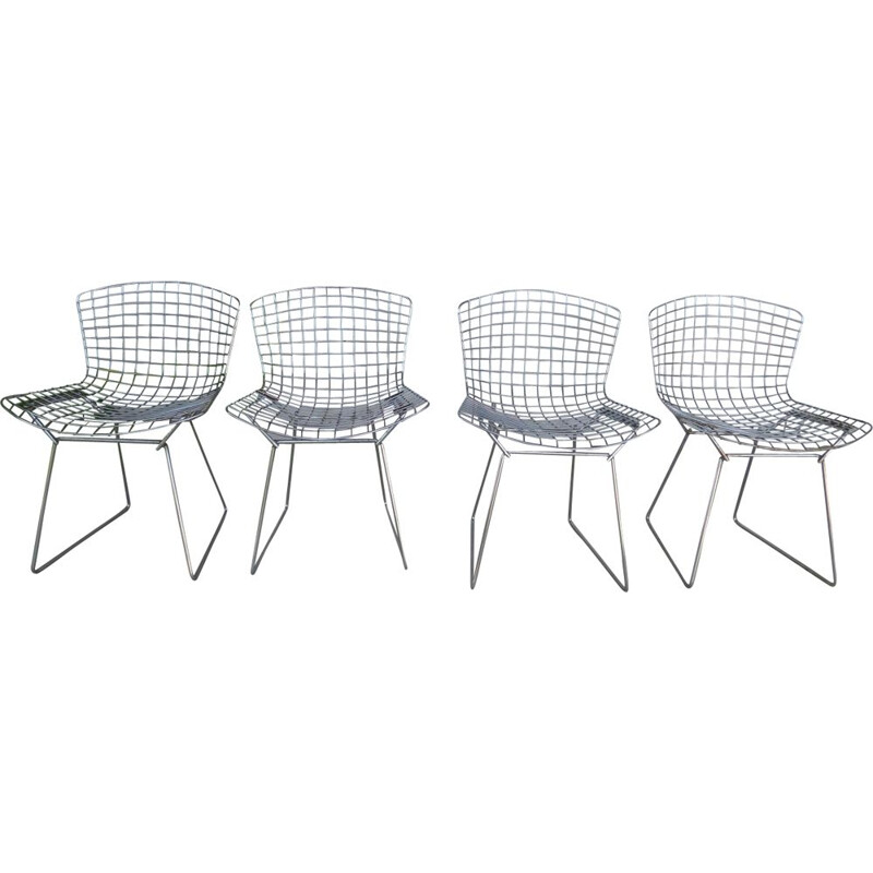 Série de 4 chaises Knoll par Harry Bertoia