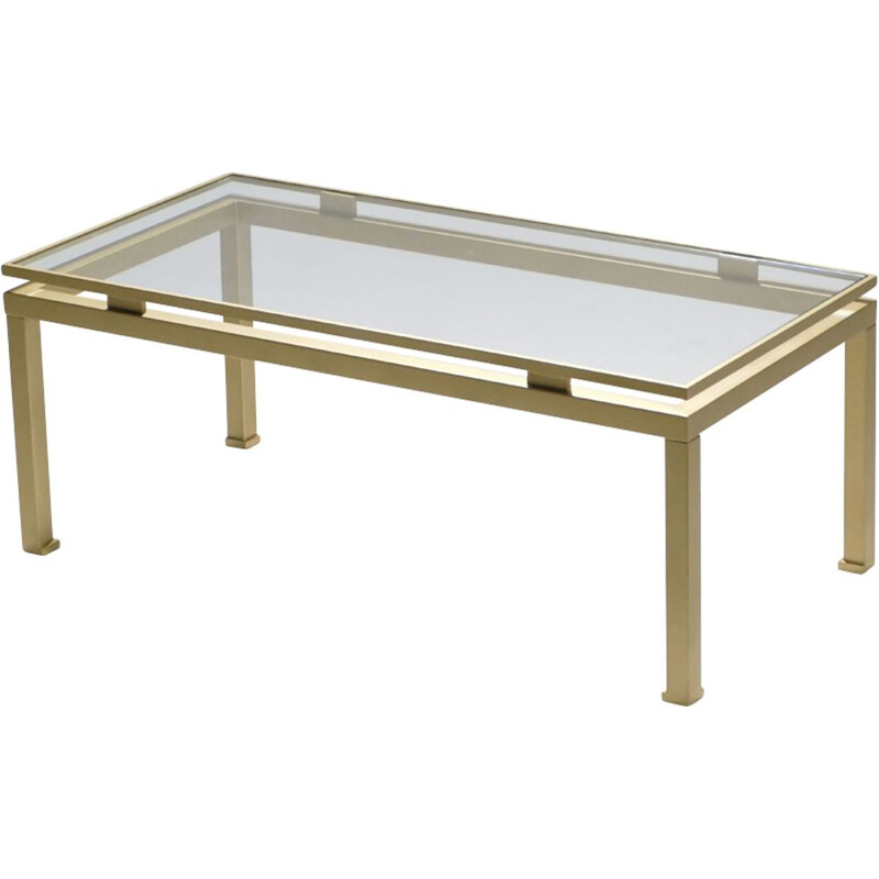 Vintage coffee table in brass by Guy Lefevre for Maison Jansen - 1970s