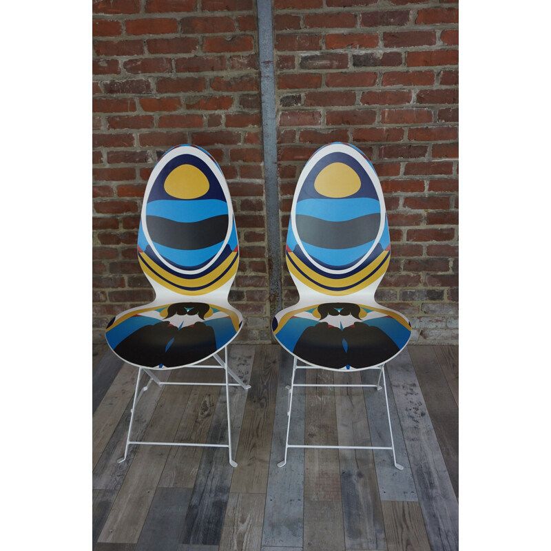 Vintage set of 2 chairs "Lune" by Christian Lacroix