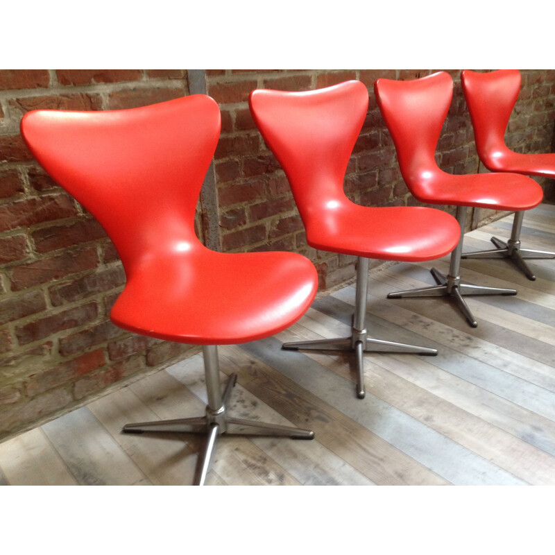 Vintage set of 4 swivelling chairs  