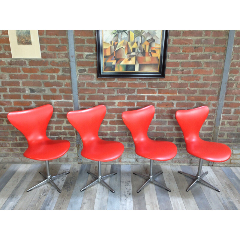 Vintage set of 4 swivelling chairs  