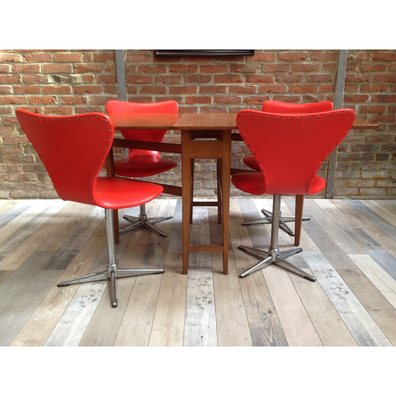 Vintage set of 4 swivelling chairs  