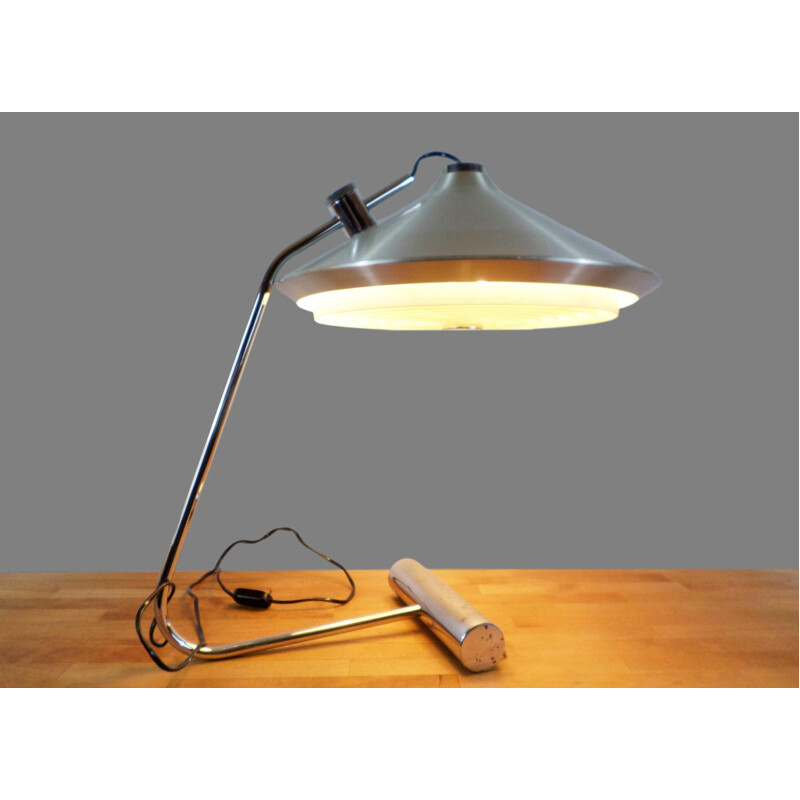 Vintage large table lamp in chrome