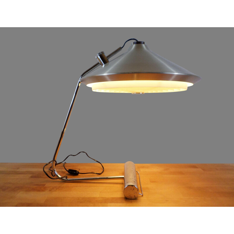 Vintage large table lamp in chrome