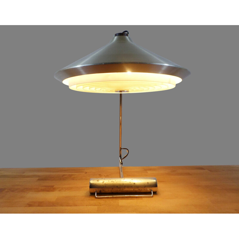 Grande lampe de table vintage en chromé 