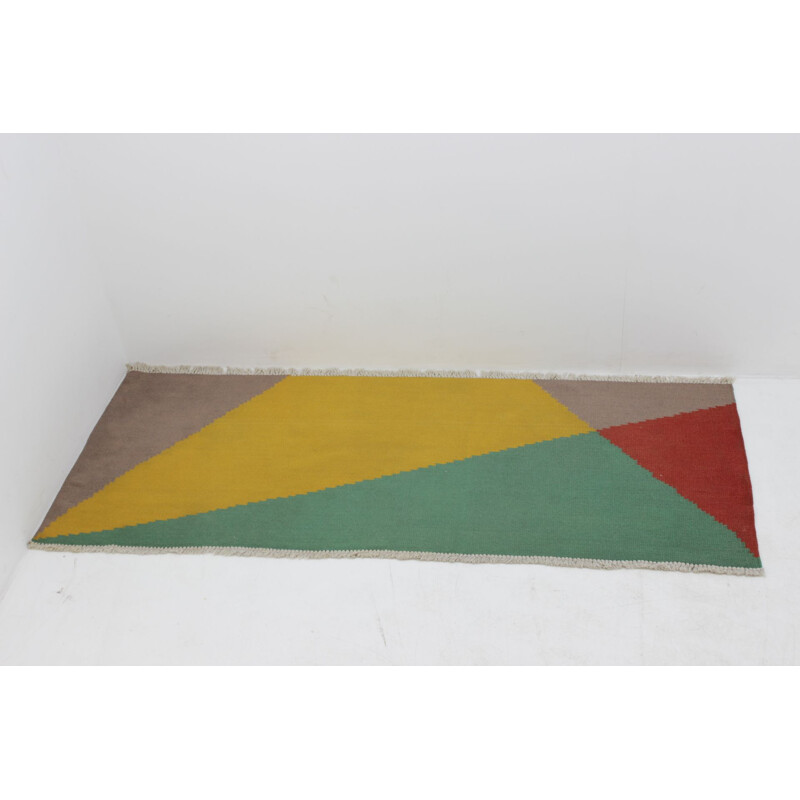 Vintage set of 2 geometric rugs