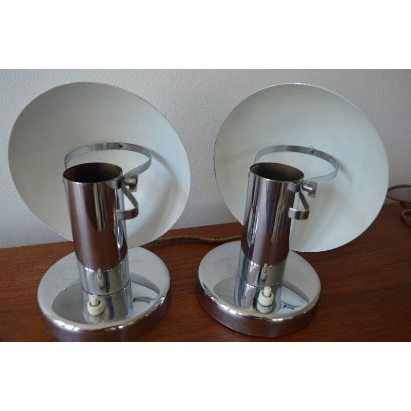 Set of 2 Table Lamps Bauhaus style in metal