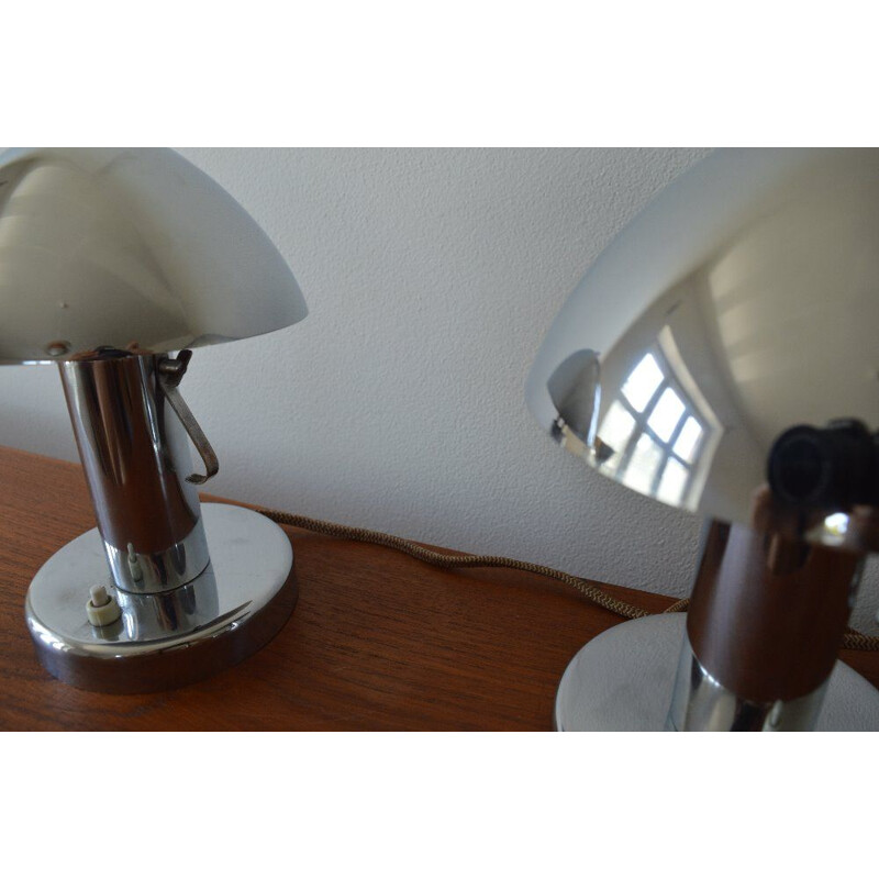 Set of 2 Table Lamps Bauhaus style in metal