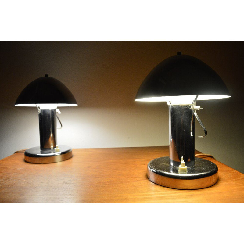 Set of 2 Table Lamps Bauhaus style in metal