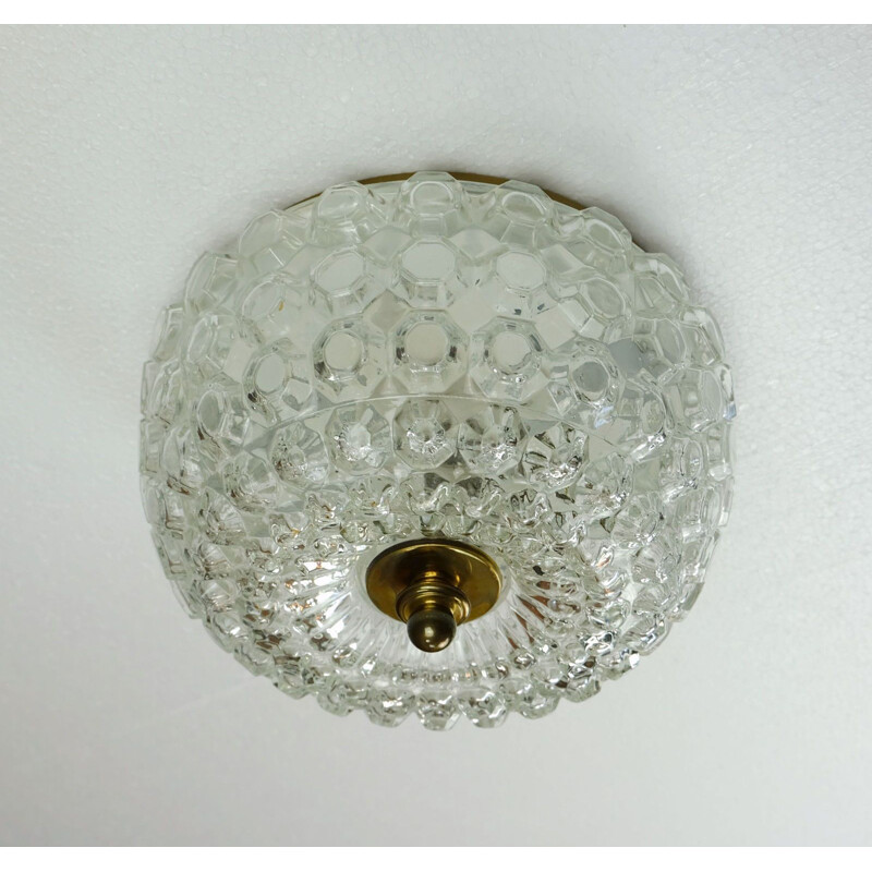 Vintage ceiling lamp in metal lacquered gold by Limburg