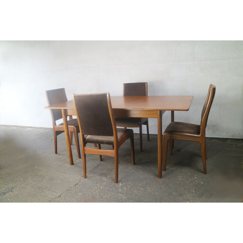 Set of 4 Vintage dining chairs and table by G plan pour Mcintosh