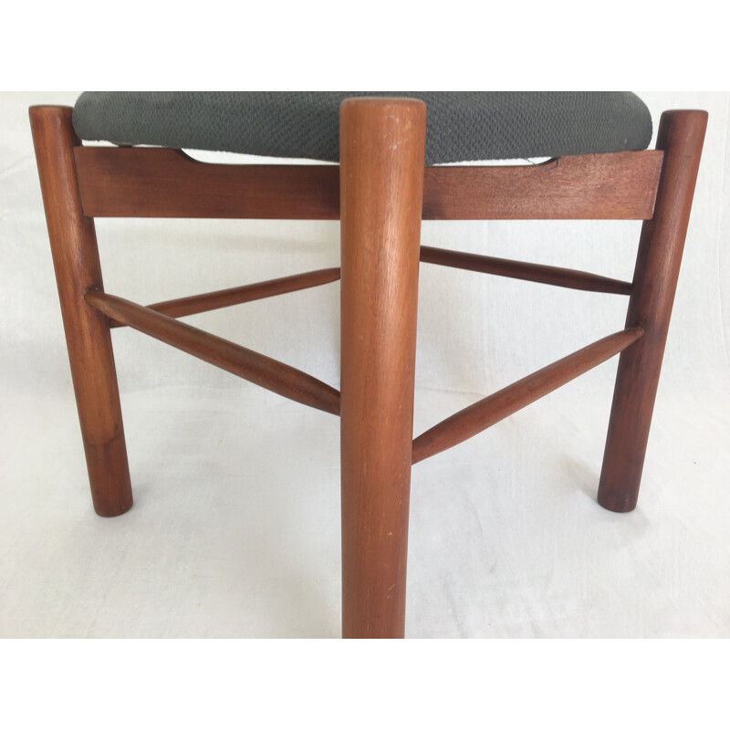 Set of 2 vintage Scandinavian stools in teak