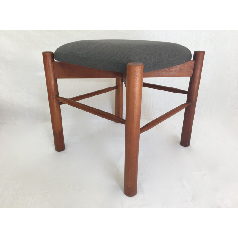 Set of 2 vintage Scandinavian stools in teak