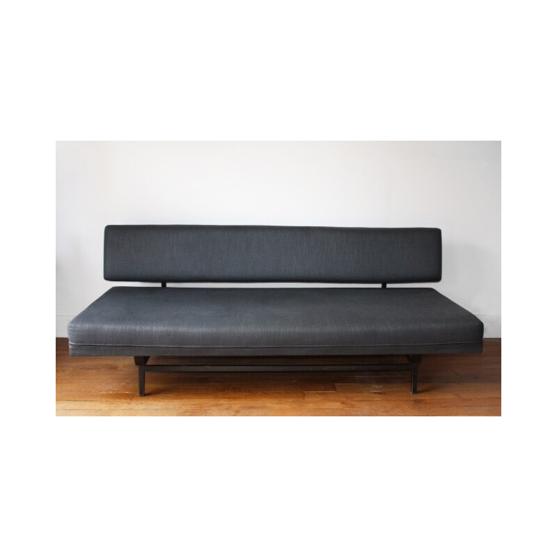 Vintage sofa in metal and fabric, André SIMARD - 1970s