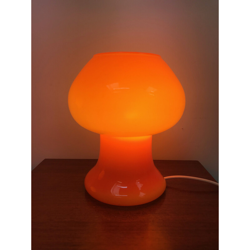 Vintage set of 2 Italian Prova orange table lamps