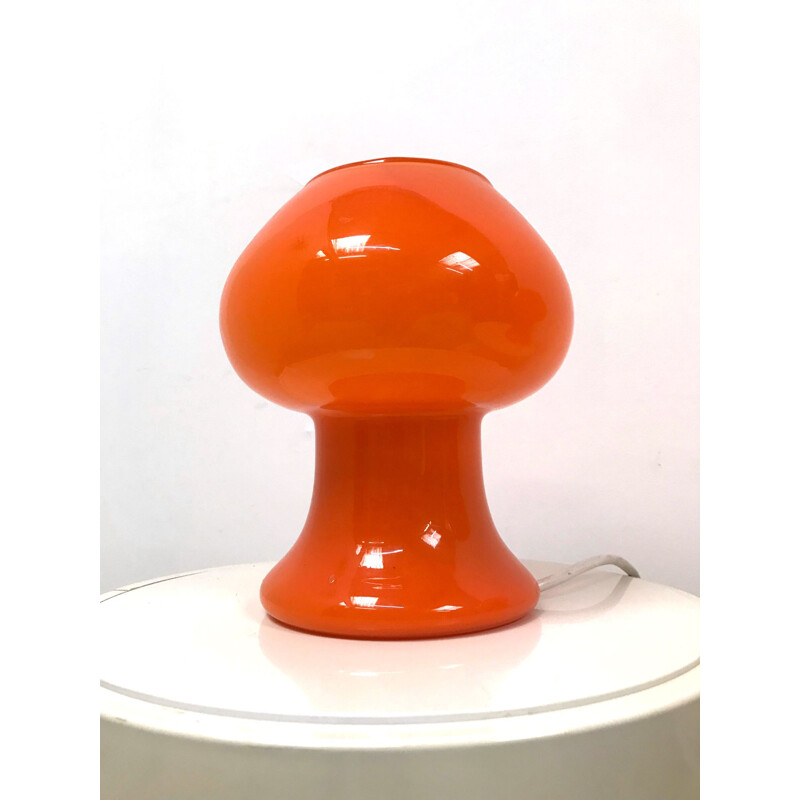 Vintage set of 2 Italian Prova orange table lamps