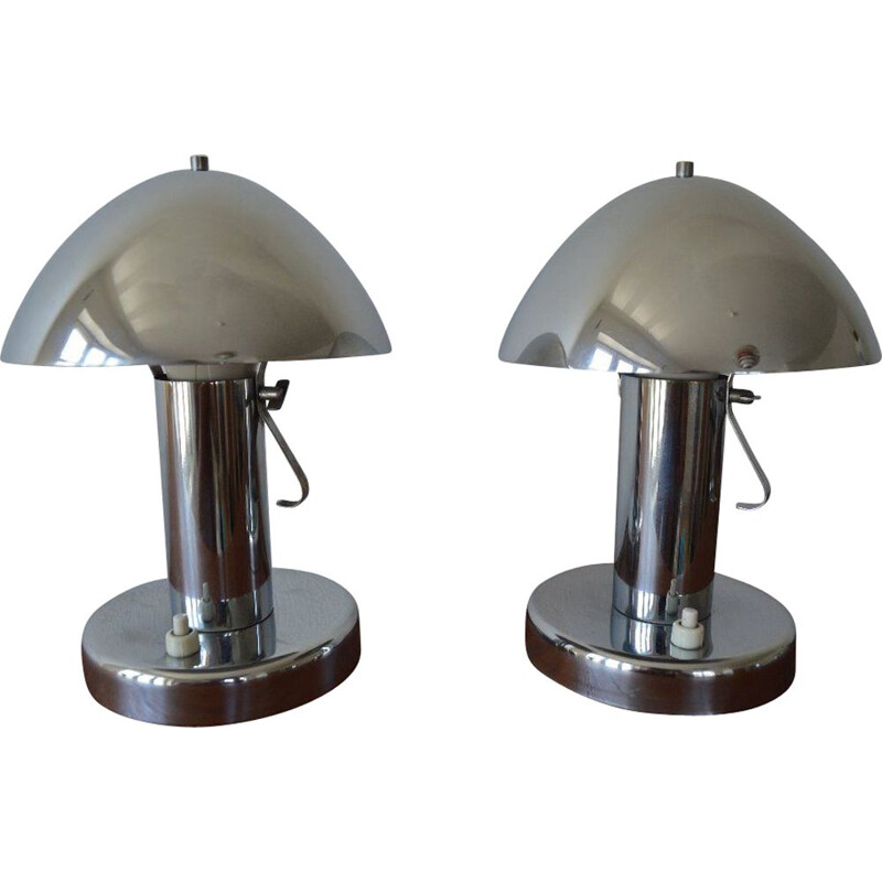 Suite de 2 lampes Vintage Bauhaus en métal