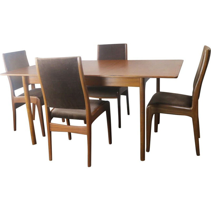 Suite de 4 chaises et Table Vintage par G Plan pour Mcintosh 