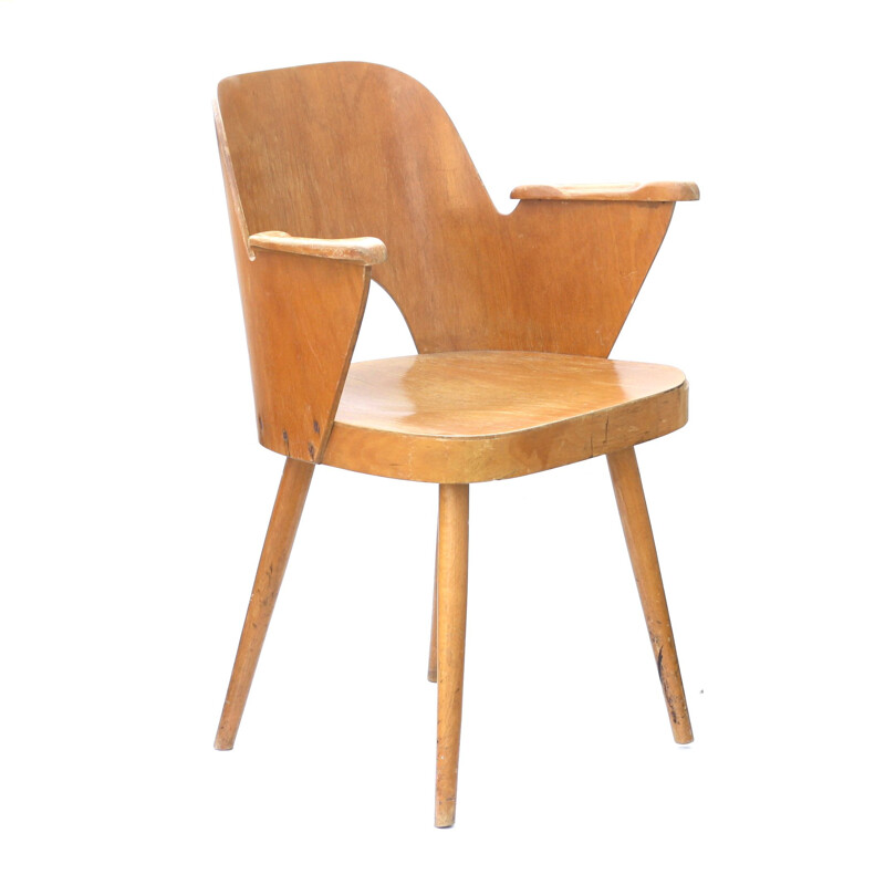 Vintage armchair in wood by TON