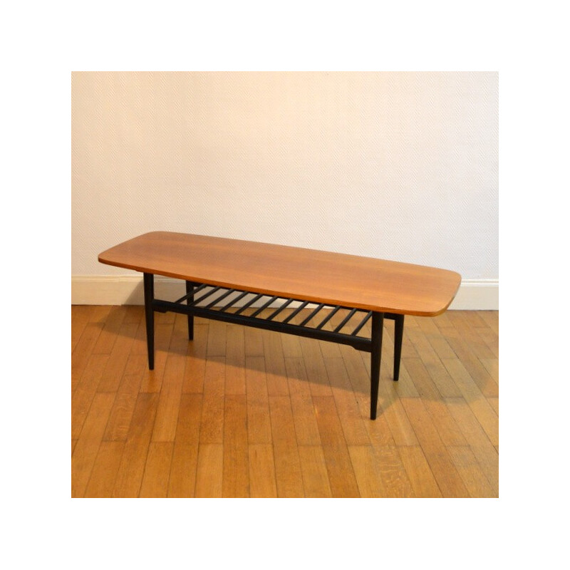Table basse vintage en bois - 1960