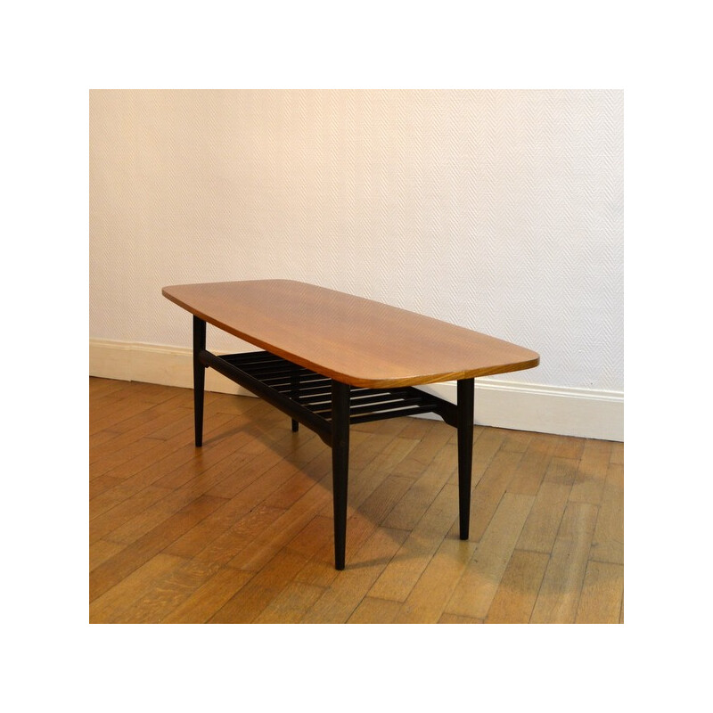 Table basse vintage en bois - 1960