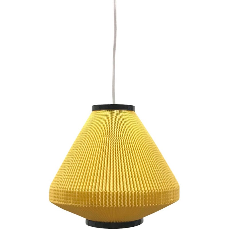 Vintage yellow plastic pendant lamp