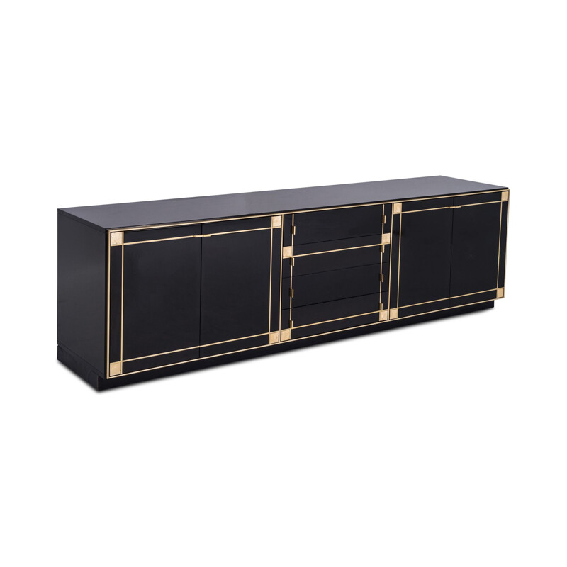 Vintage black lacquered sideboard by Pierre Cardin