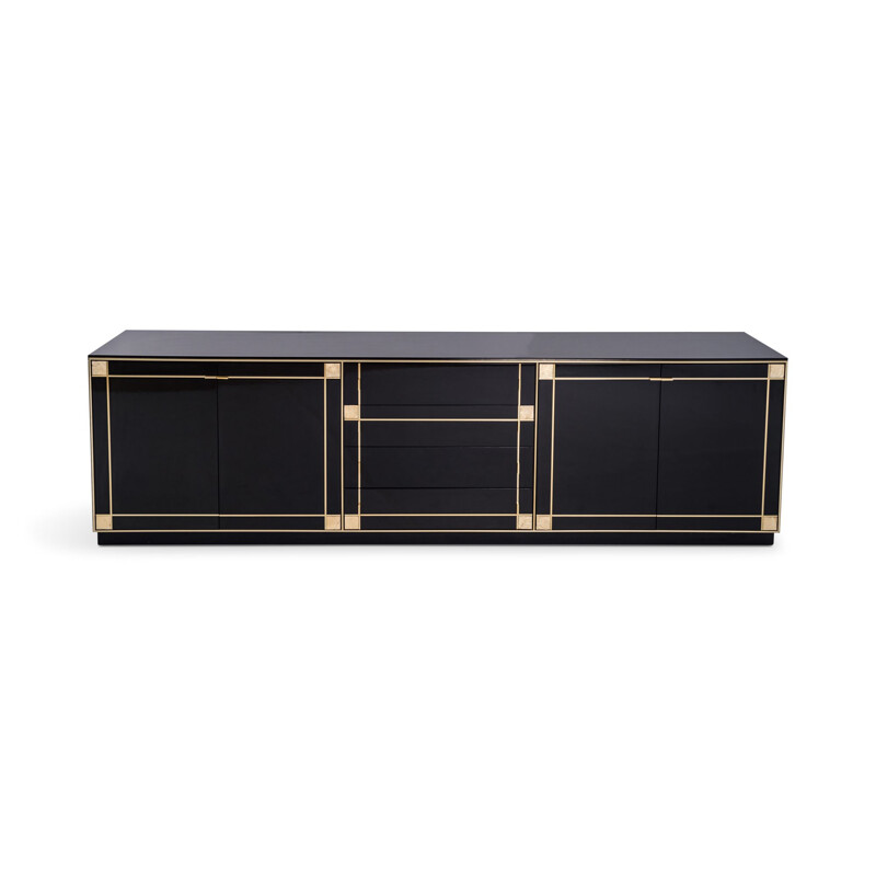 Vintage black lacquered sideboard by Pierre Cardin