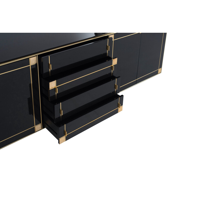 Vintage black lacquered sideboard by Pierre Cardin