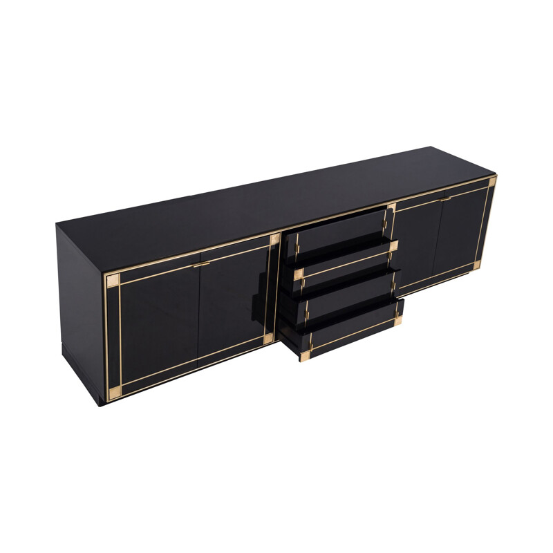 Vintage black lacquered sideboard by Pierre Cardin