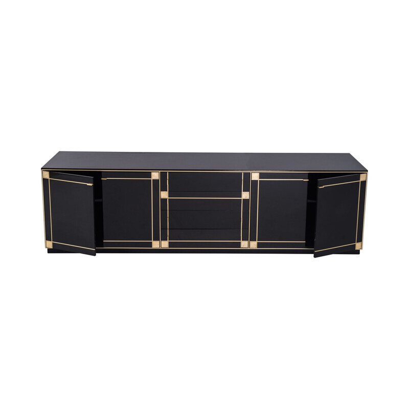 Vintage black lacquered sideboard by Pierre Cardin