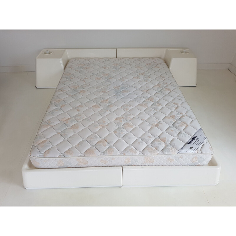 Vintage white bed by Marc Held for Prisunic