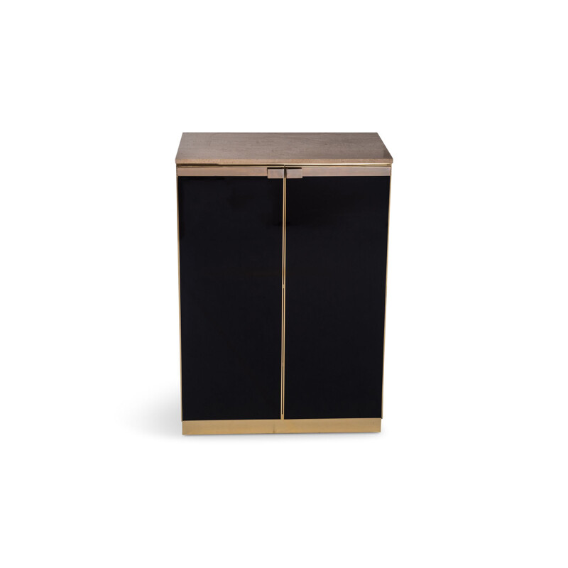 Vintage highboard in brass with travertine top by Belgo chrom