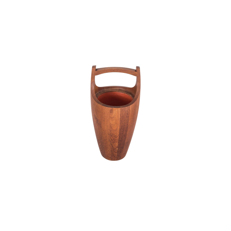 Vintage Danish ice bucket in solid teak