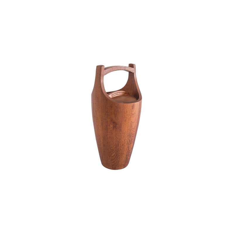 Vintage Danish ice bucket in solid teak