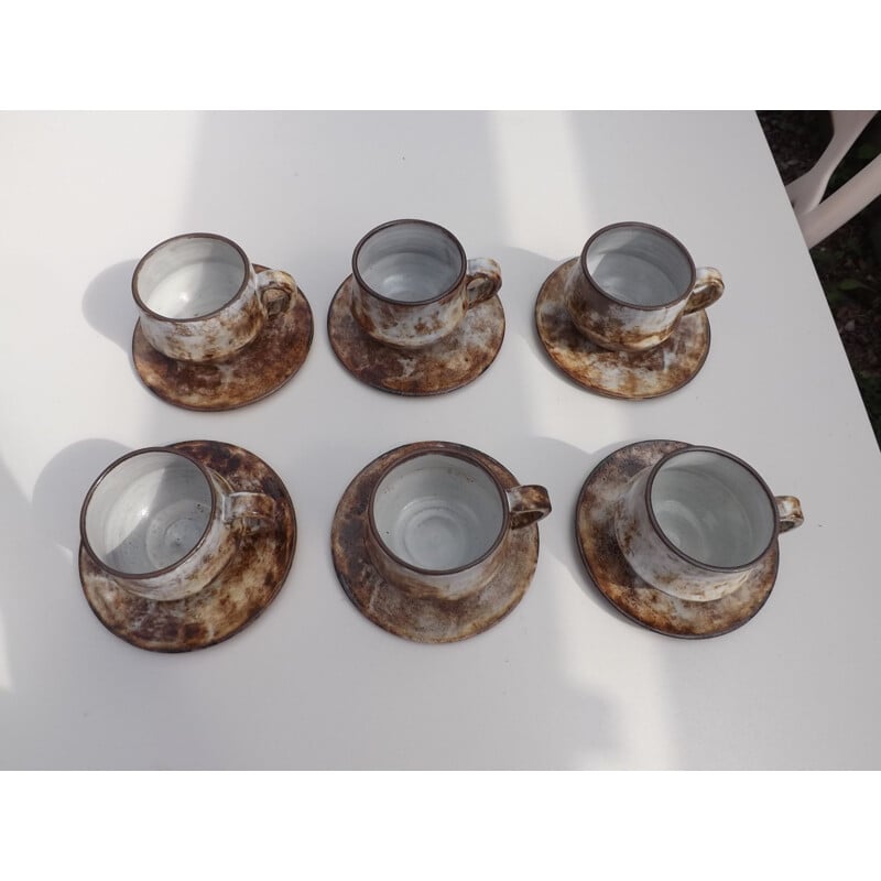 Suite de 6 tasses et sous tasse vintage parAalexandre Kostanda Vallauris