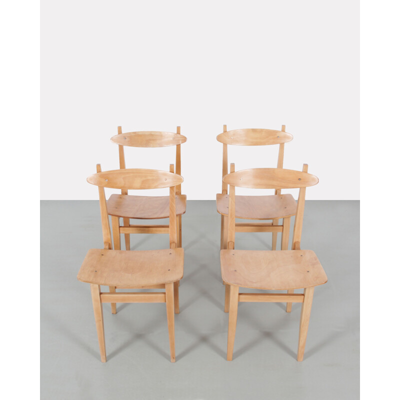 Vintage set of 4 Polish chairs by Maria Chomentowska