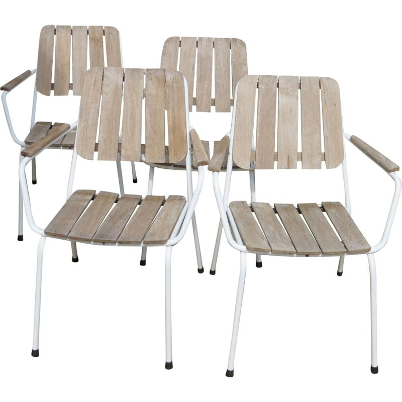 Set of 4 danish vintage garden chairs by Daneline