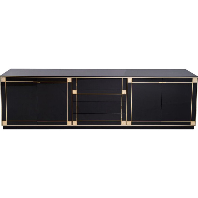 Vintage black lacquered sideboard by Pierre Cardin
