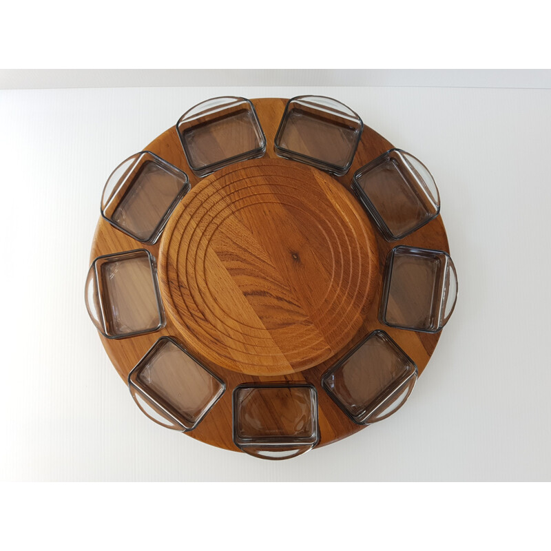 Vintage carousel tray in teak for Digsmed