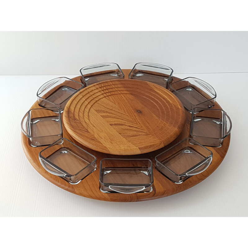 Vintage carousel tray in teak for Digsmed