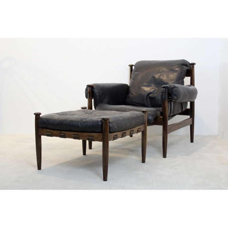 Vintage armchair and ottoman "Armiral" by Erik Merthen for Ire Möbler